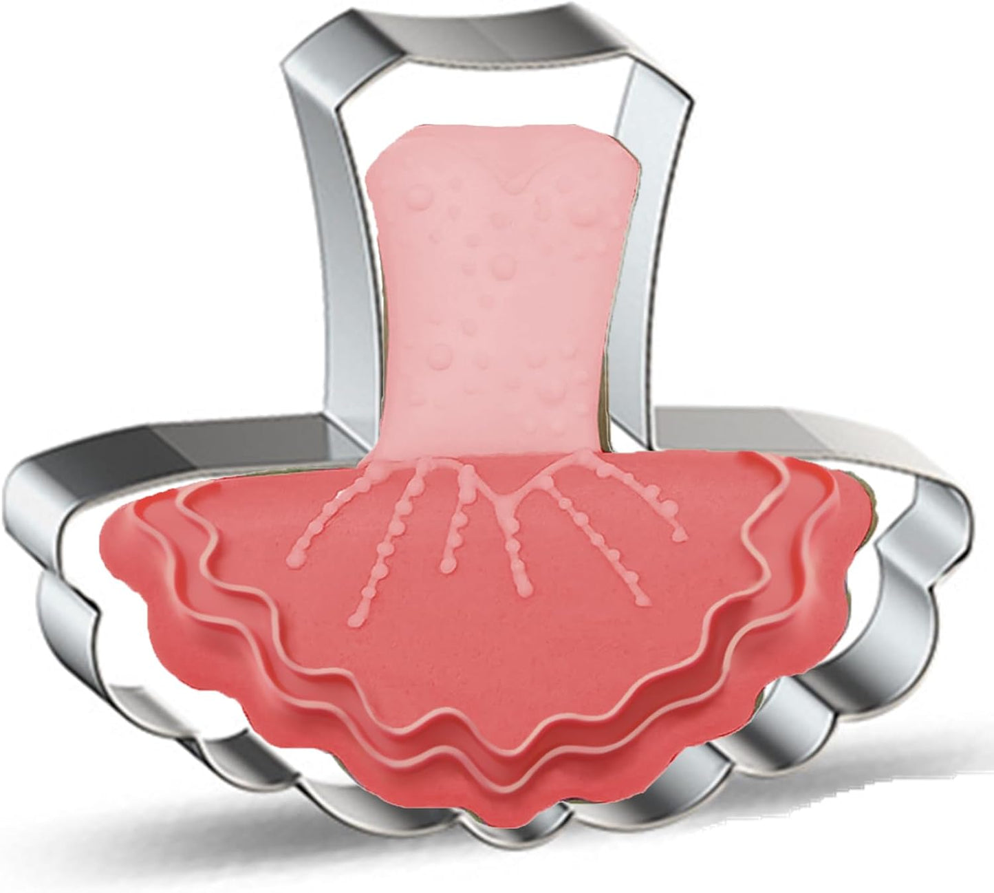 Large Size Dress Shaped Cookie Cutter, Stainless Steel Ballet Dress Wedding Princess Dress Cookie Cutter, 4 Inches