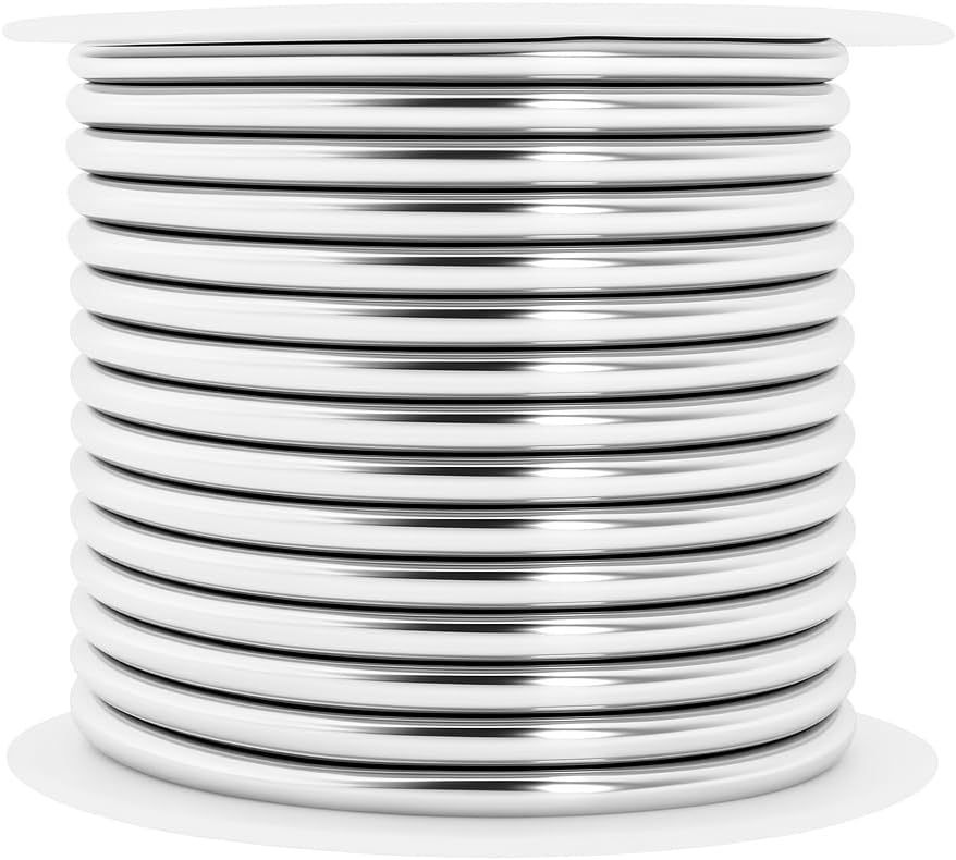 Mandala Crafts 10 Gauge Anodized Aluminum Craft Wire for Jewelry Making - 120 FT Colored Flexible Silver Combo Wire - Bendable for Bonsai Armature Crafting Sculpting