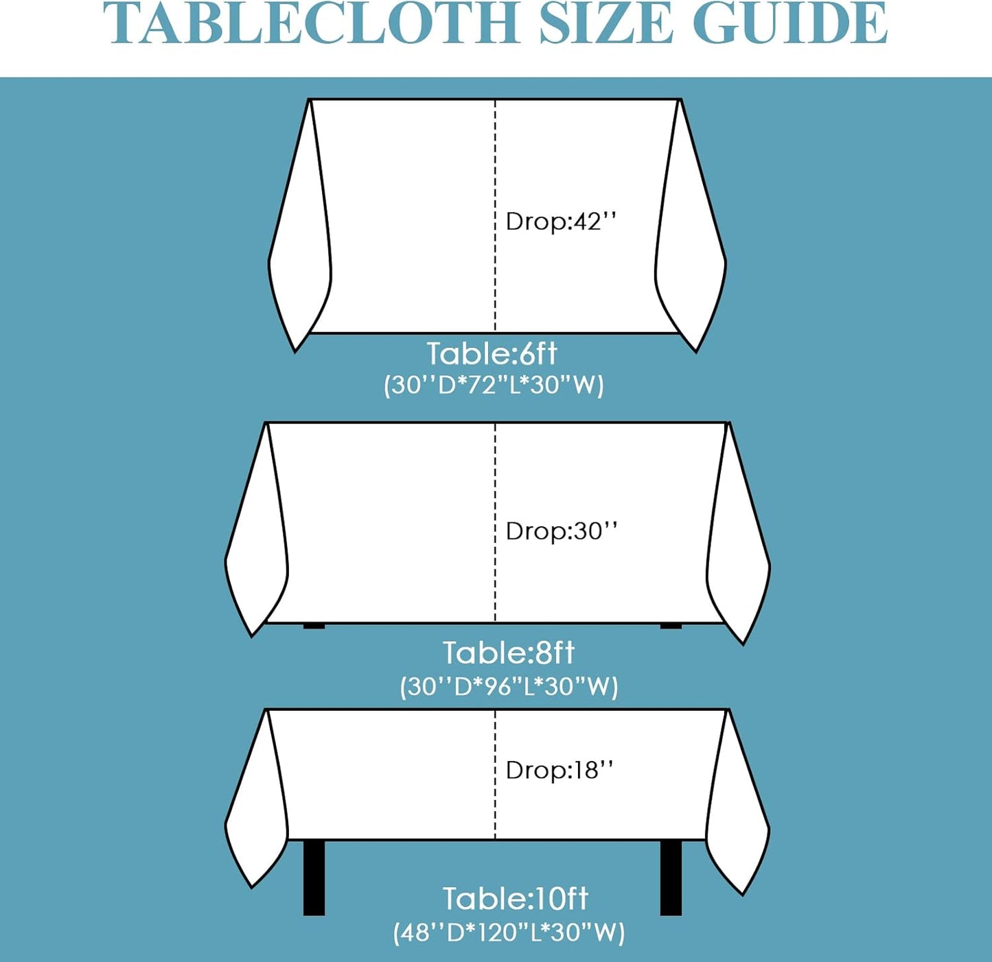 VidaFete Tablecloth 90 * 156inch 2pack Rectangle Table Cloth Polyester, Stain Wrinkle Resistant Dining Table Cover for Kitchen Dinning Party Wedding Rectangular Tabletop Buffet Decoration(White)