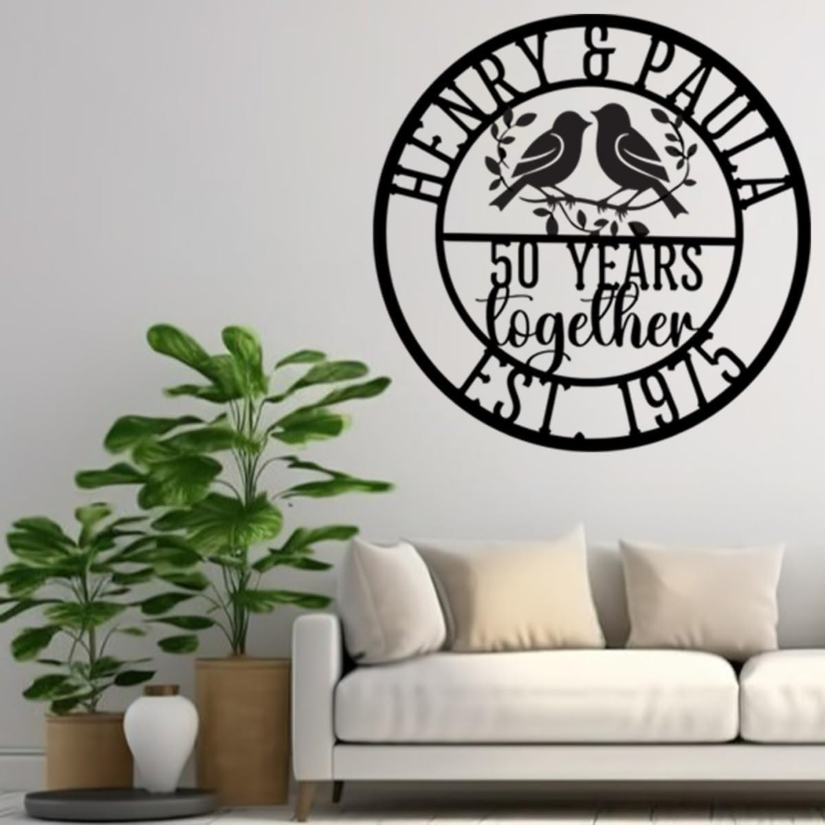 NAZENTI Personalized Metal Sign 50th Wedding Gift For Couple, Wedding Gift, Family Name Sign, Outdoor Name, Anniversary, Home Decor, Front Door