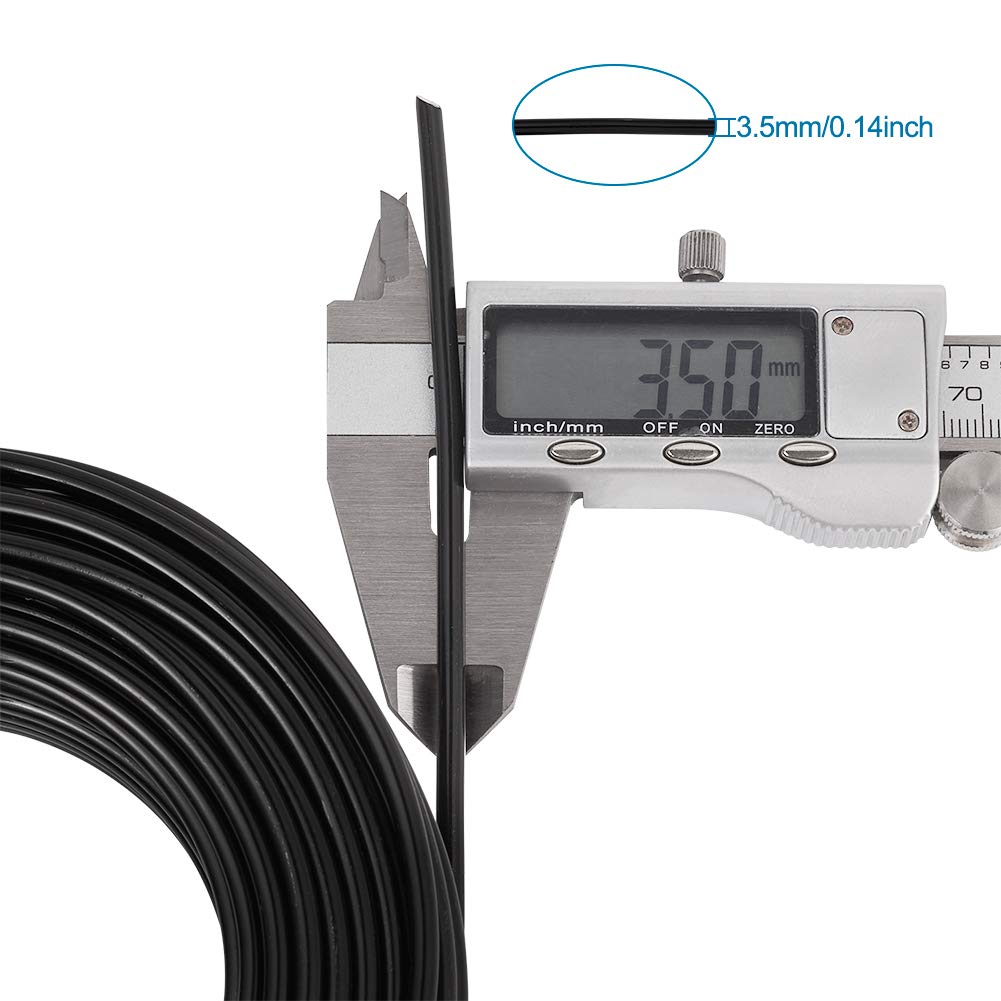 Fashewelry 65.6 Feet 3.5mm Aluminum Wire Black Bendable Metal Craft Wire for Beading Jewelry Craft Making