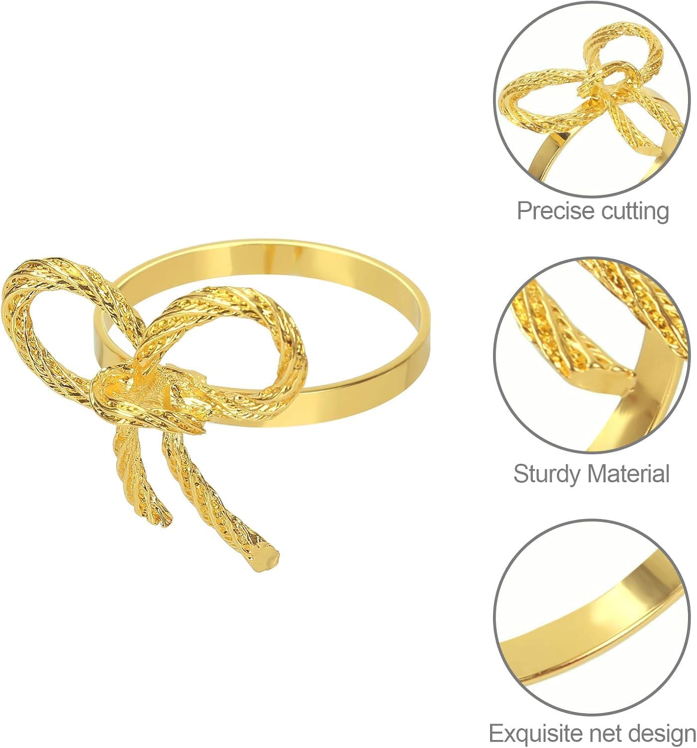 Pack of 50 Napkin Rings Alloy Hollow Out Flower Napkin Holder Dinning Table Napkin Ring for Dinner Parties Wedding Banquet Table Setting Family Gatherings Table Decor（Gold，50）