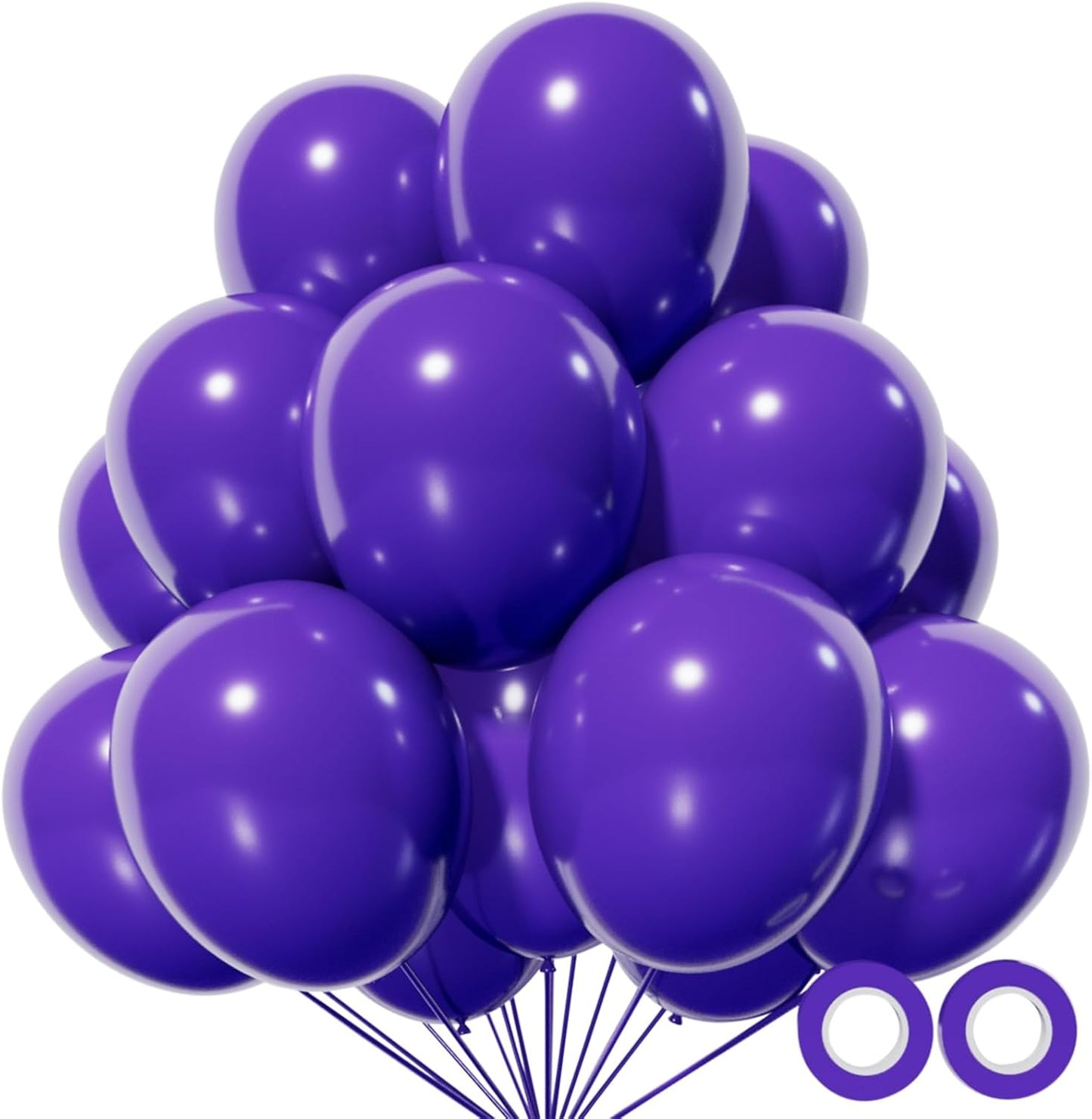110pcs Purple Balloons 12 inch, Purple Latex Balloons for Birthday Party Baby Shower Wedding(with 2 Ribbons).
