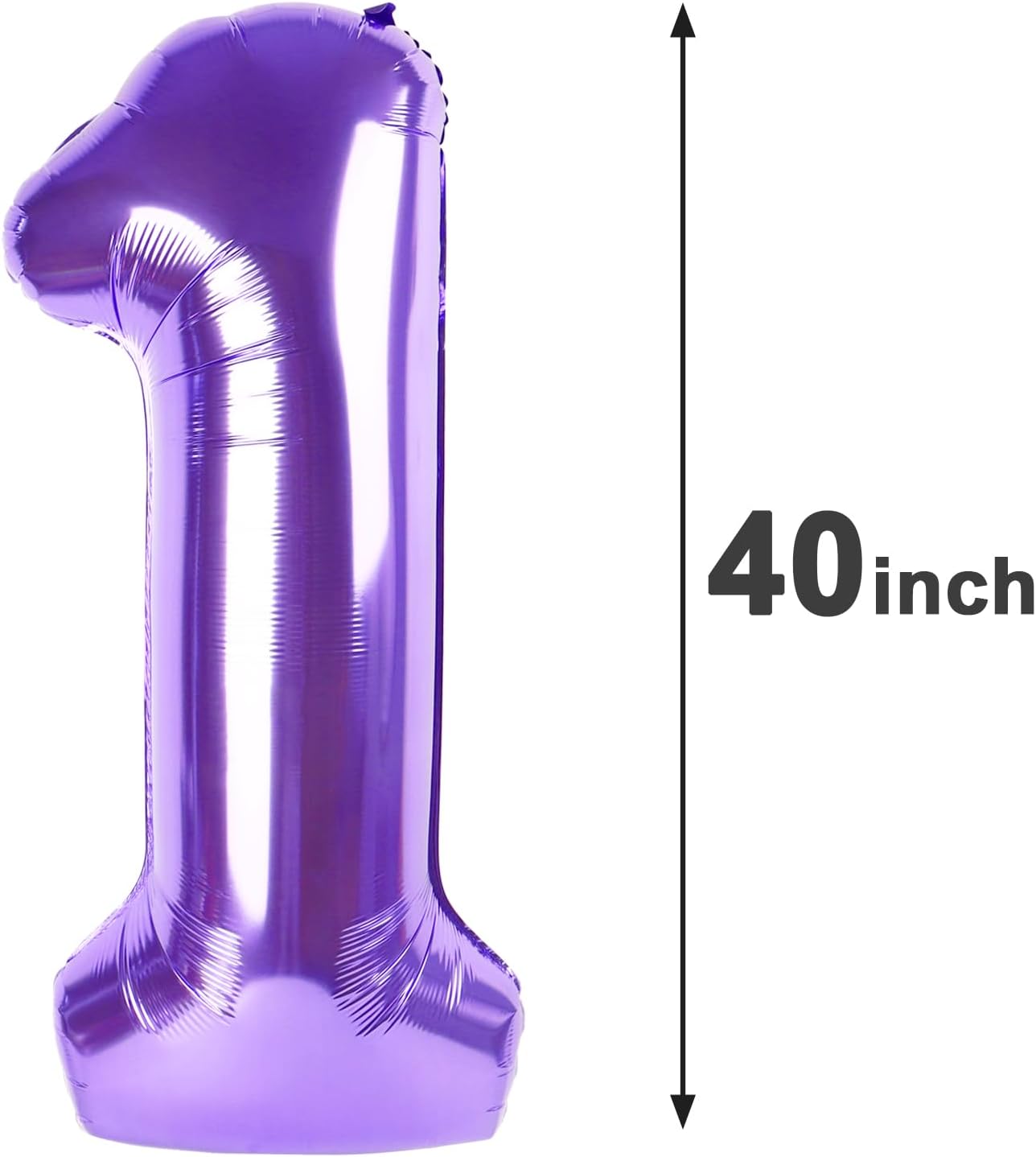 Jumbo Purple Number 1 Balloon 40 Inch, Mylar Foil Number One Balloons for Boy Girl 1st 1 11 21 31 41 51 81 Birthday Party, Giant Balloons Anniversary Graduations Photo Shoot Decorations