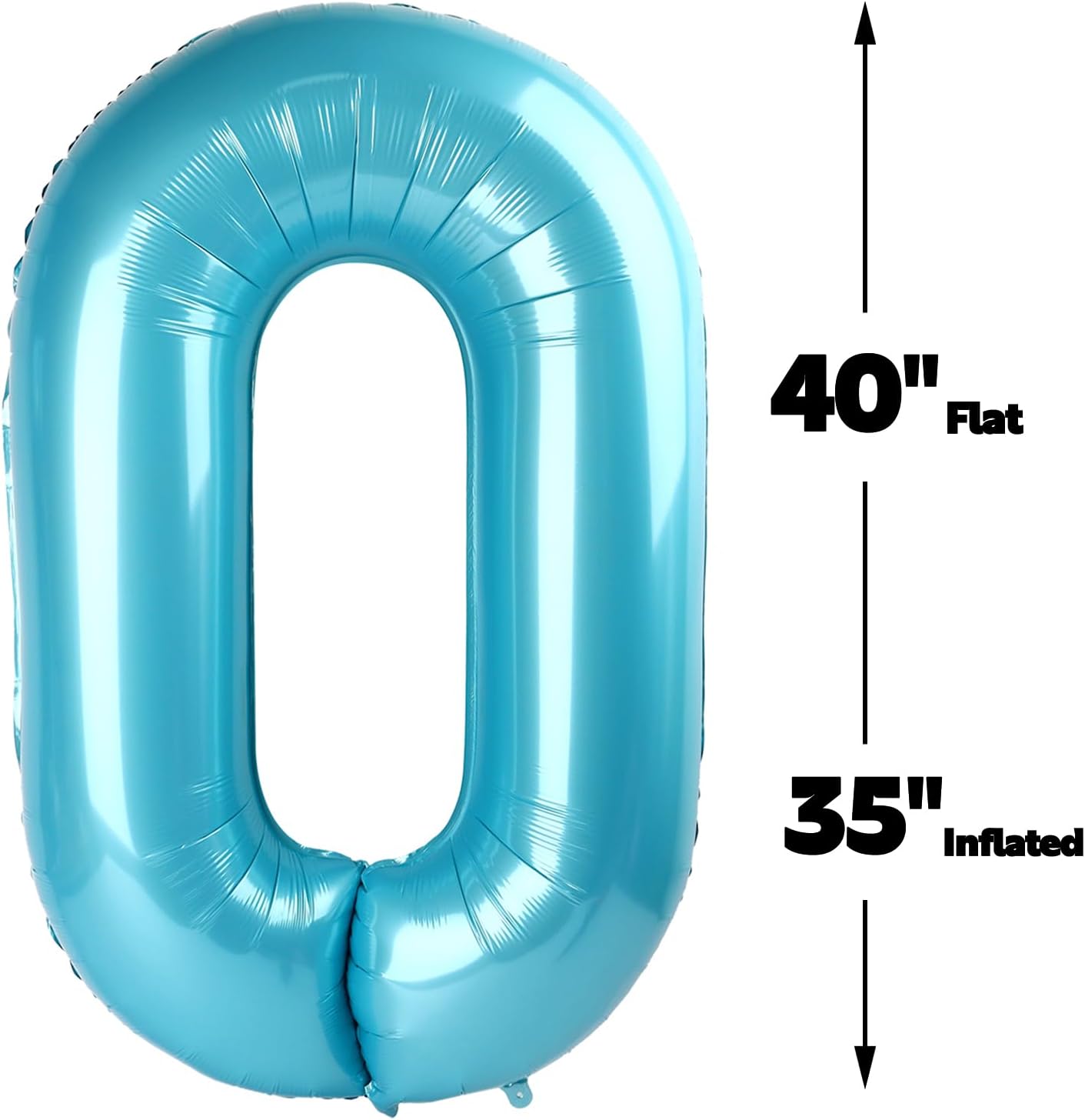 Pearl Blue 40 Inch 0 Number Balloons, 0 Decorations for 10 20 30 40 50 60 70 80 90 100Birthday, Foil Giant Birthday Graduations Anniversary Party Balloons