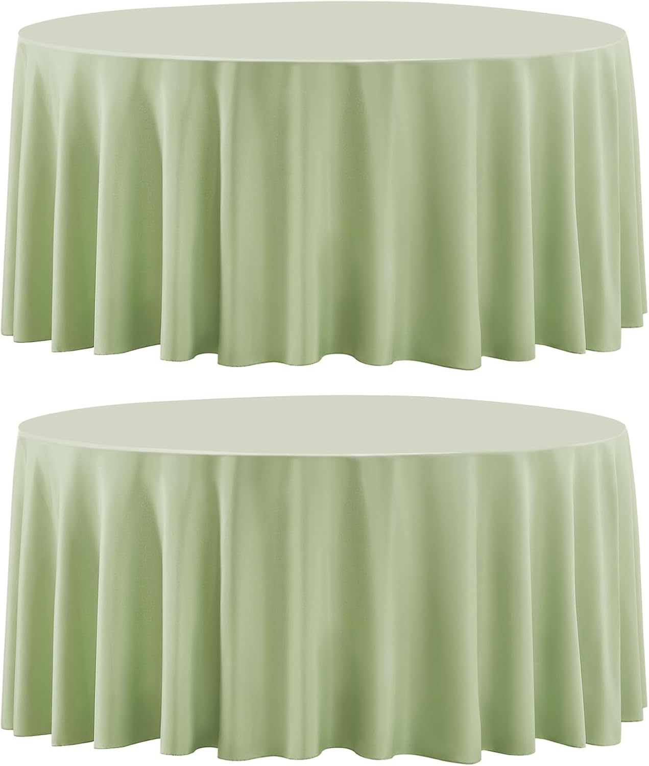 Round Tablecloth 120 Inch 2 Pack Sage Green Tablecloths Washable Decorative Linen Polyester Table Clothes Cover for Dining Table Banquets Buffet Parties and Wedding