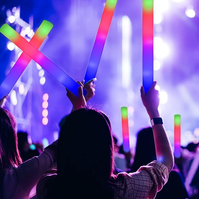 LifBetter Light Up Glow Sticks Bulk, LED Foam Sticks in The Dark with 3 Modes Flashing Led Foam Multicolor Batons Light up Party Favors for Birthdays, Weddings, Concerts, Festivals (68pcs)