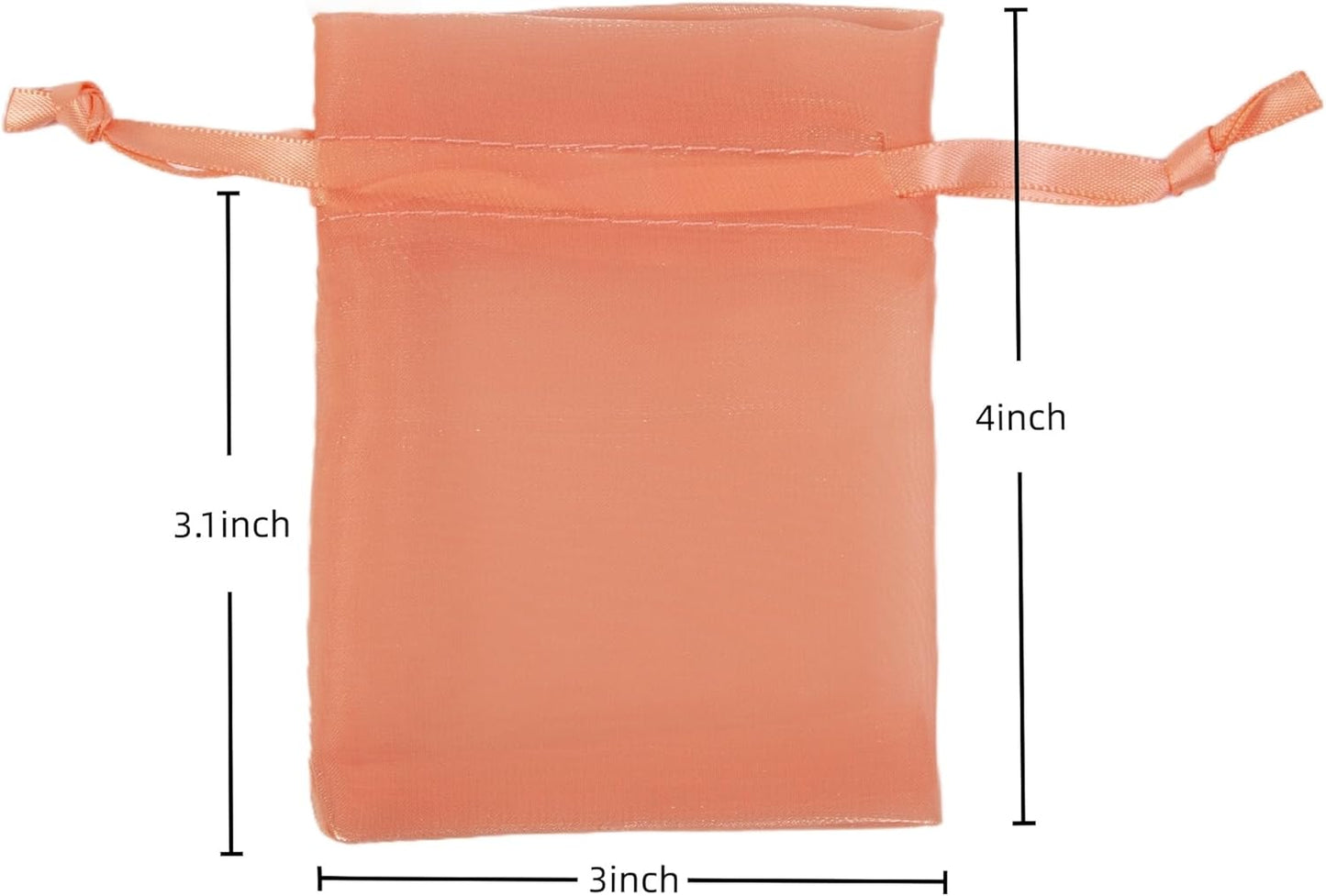 20 Pcs Orange Small Organza Bags 3X4 inch for Wedding Favors with Drawstring, Mini Mesh Gift Bags Jewelry Pouch for Candy Bridal Shower Party Favor Baby Shower Christmas