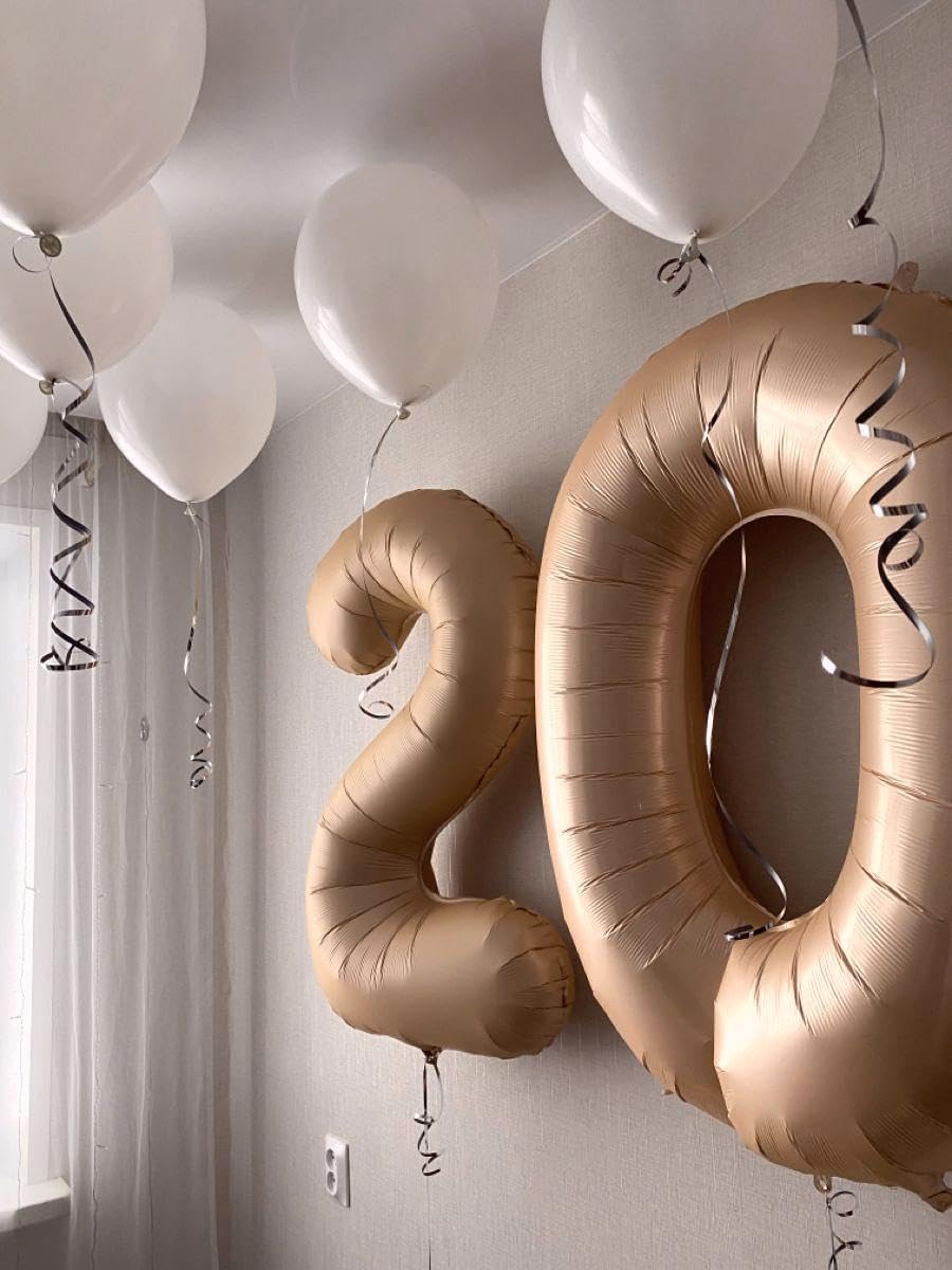 Light Brown 40 Inch 0 Number Balloons, 0 Decorations for 10 20 30 40 50 60 70 80 90 100 Birthday, 2026 Light Brown Foil Giant Birthday Graduations Anniversary Party Balloon