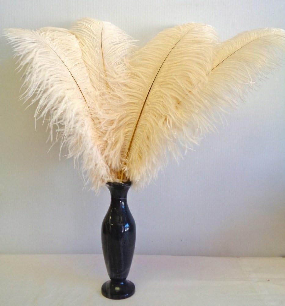 KOLIGHT 40pcs 12''~14''(30~35cm) Natural Ostrich Feathers for DIY Home Wedding Party Office Decoration (Ivory)
