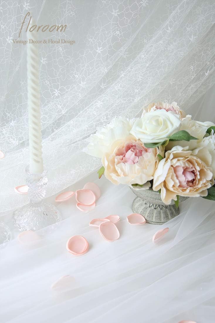 Floroom 500pcs Rose Petals Blush Faux Silk Flower Petals for Wedding Flower Girl Basket Pink Aisle Scatter Dinner Table Centerpieces Party Confetti Bridal Shower Romantic Night Decoration