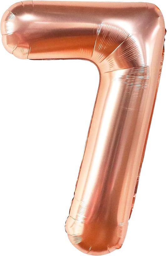 KatchOn, Giant Rose Gold Number 7 Balloon - 40 Inch | 7th Birthday Balloon for 7th Birthday Decorations | 7 Balloons for Birthday | 7 Year Old Balloons for 7 Year Decorations