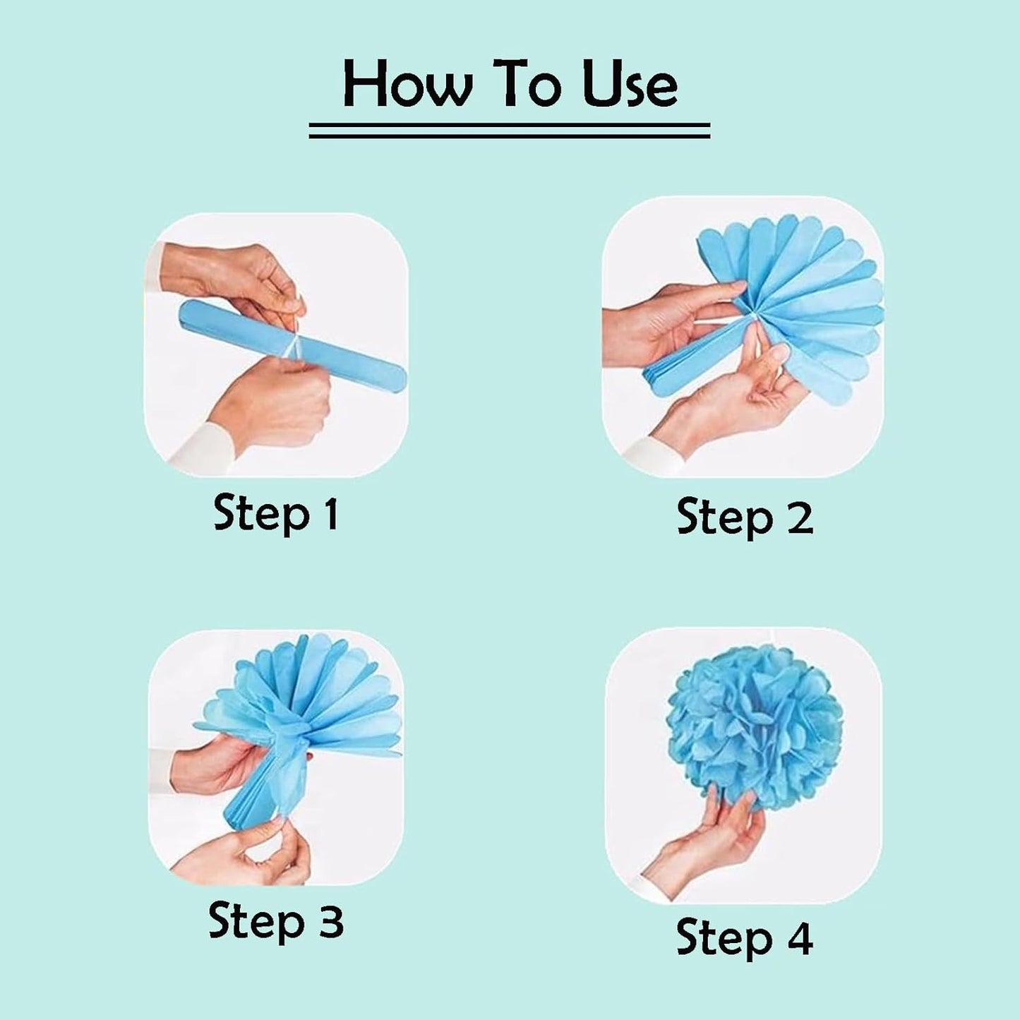 ZOOYOO Paper Tissue Pom Poms, 12 Pcs Green Pink Pompoms Party Hanging Tissue Flowers for Birthday Wedding Engagement,Party, Hawaiian Luau Tropical Party Decorations