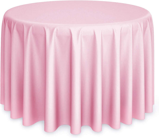 Lann's Linens - 10 Premium 120" Round Tablecloths for Wedding/Banquet/Restaurant - Polyester Fabric Table Cloths - Pink