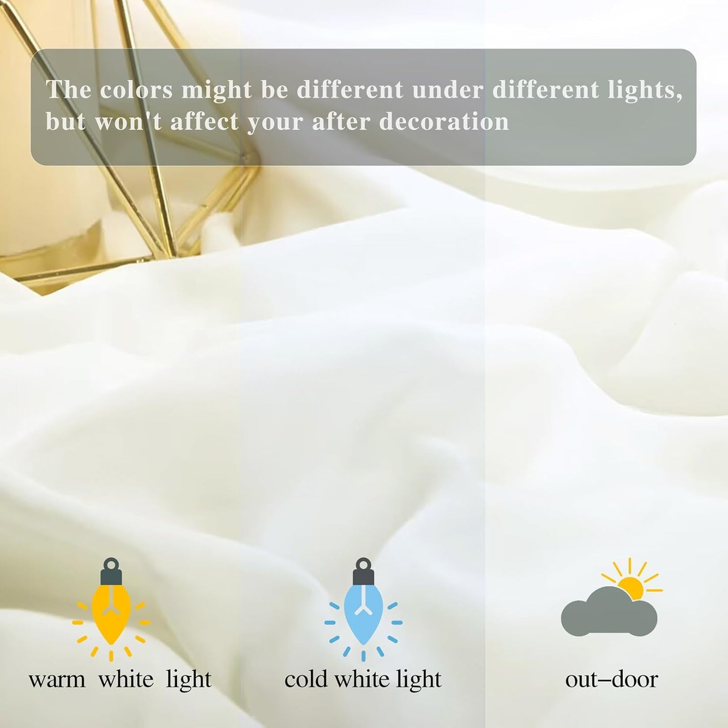 DUOBAO Ivory Sheer Chiffon Backdrop Curtains 108"" Long | 2 Panels | Perfect for Wedding Ceremonies, Beach Parties, Home Decor, and Events | Cream Drapes