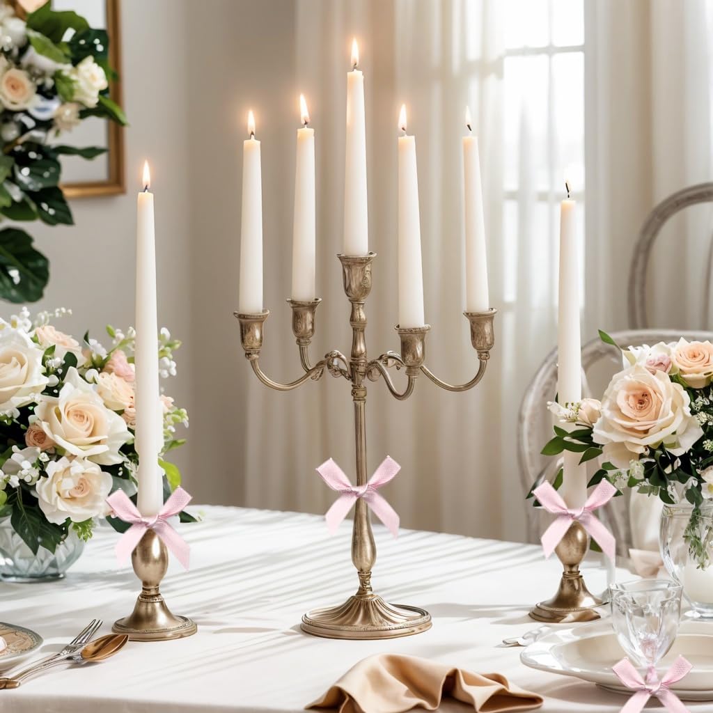 60pcs 1.7" Mini Pink Ribbon Bows Decor – Small DIY Satin Bows for Crafts, Little Bows for Gift Wrapping, Tiny Bow Stickers for Note Card Bow Baby Shower Cake and Candle Decorations