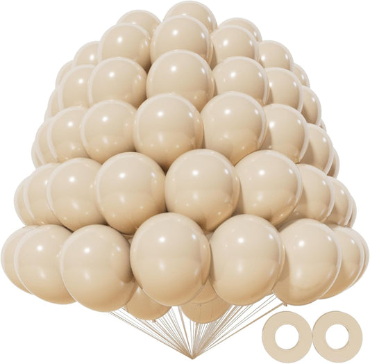 KAWKALSH 200pcs Sand White Balloons 5 Inch, Small Mini Latex Balloons for Party Birthday Baby Shower Anniversary Festival Arch Garland Decoration