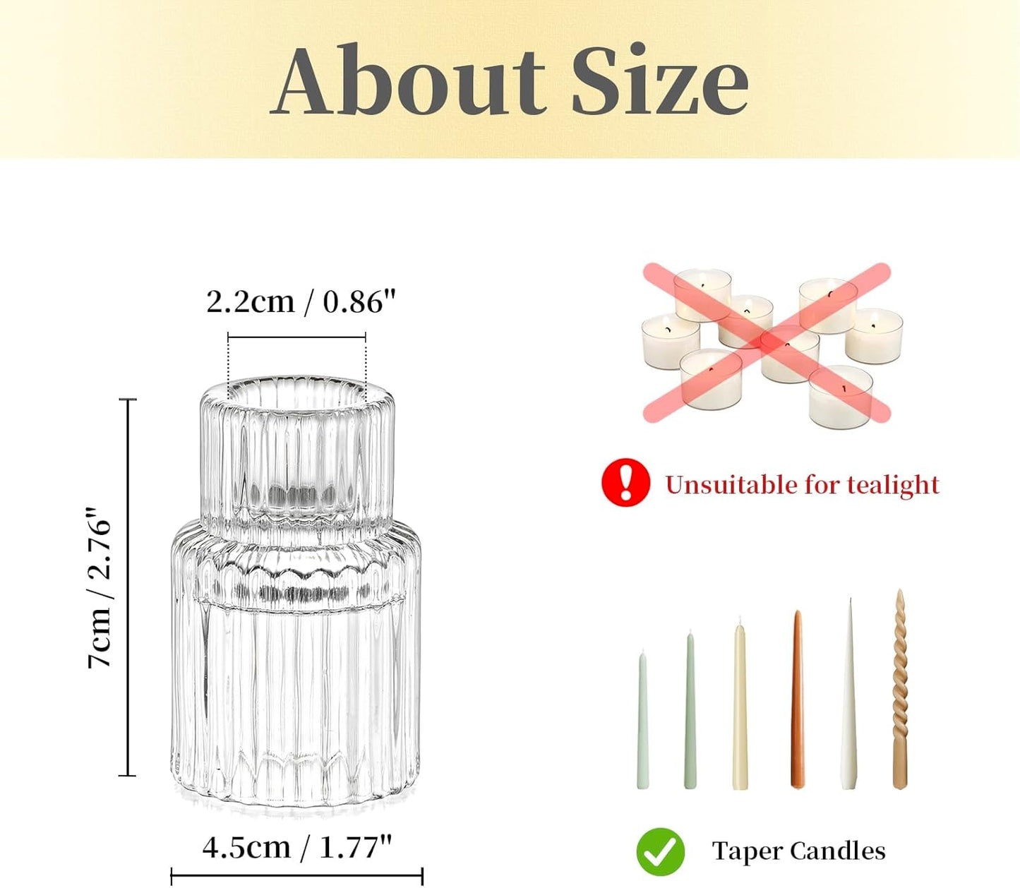 Candle Holder Glass Candlestick Holders: Hewory 20PCS Clear Taper Candle Holders Bulk for Table Centerpiece, Glass Candle Holder Candle Stick Holder Decor for Christmas Wedding Party Bridal Showers