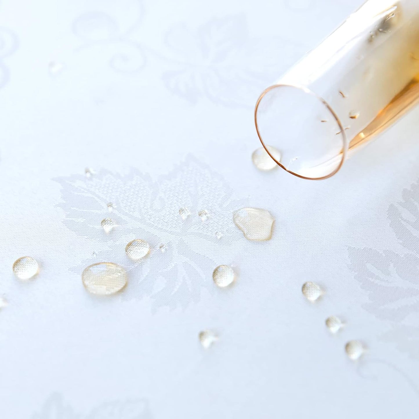 White lace Premium Rectangle Farmhouse Tablecloth Waterproof OilProof SpillProof AntiShrink Soft Wrinkle Resistant Decorative Fabric Table Cover Kitchen Dinning Party Wedding Banquet