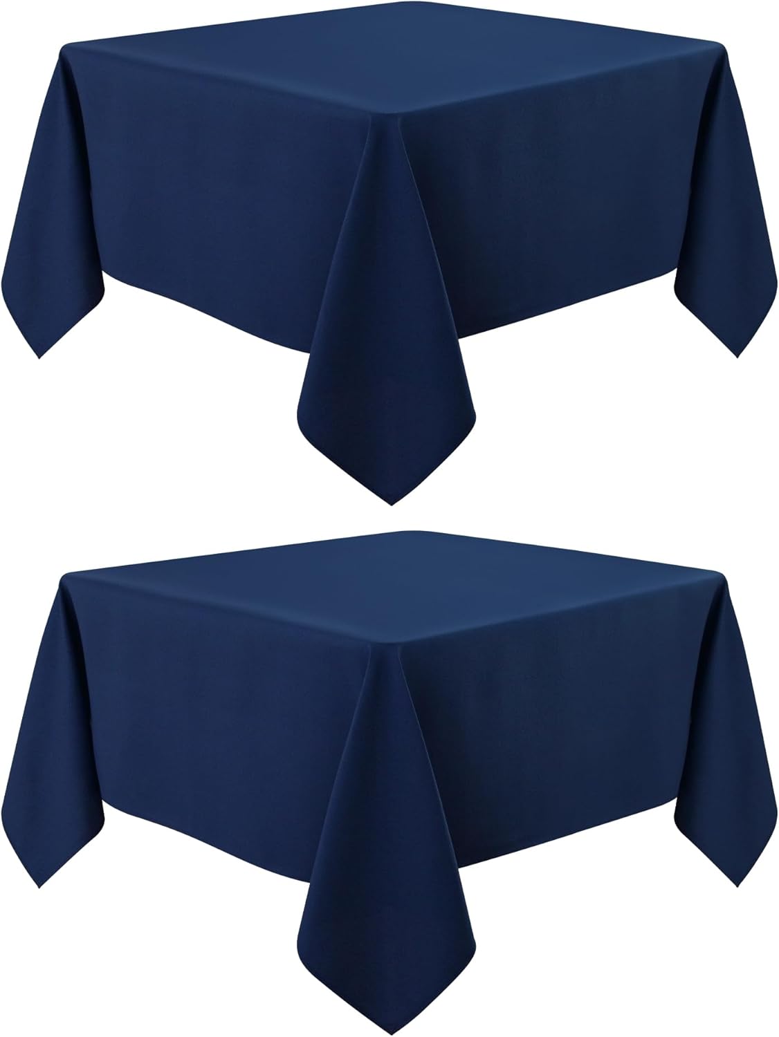 2 Pack Square Table Cloth 70X70 Inch Navy Washable Fabric Tablecloth Polyester Solid Dining Table Cover for Birthday Party Dinner Holiday Outdoor Indoor