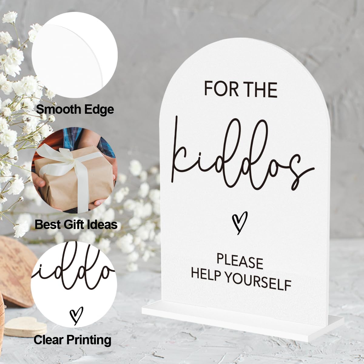 For The Kiddos Wedding Sign Please Help Yourself Sign for Wedding Engagement Ceremony Reception wedding Kiddos Acrylic sign for Table Desk