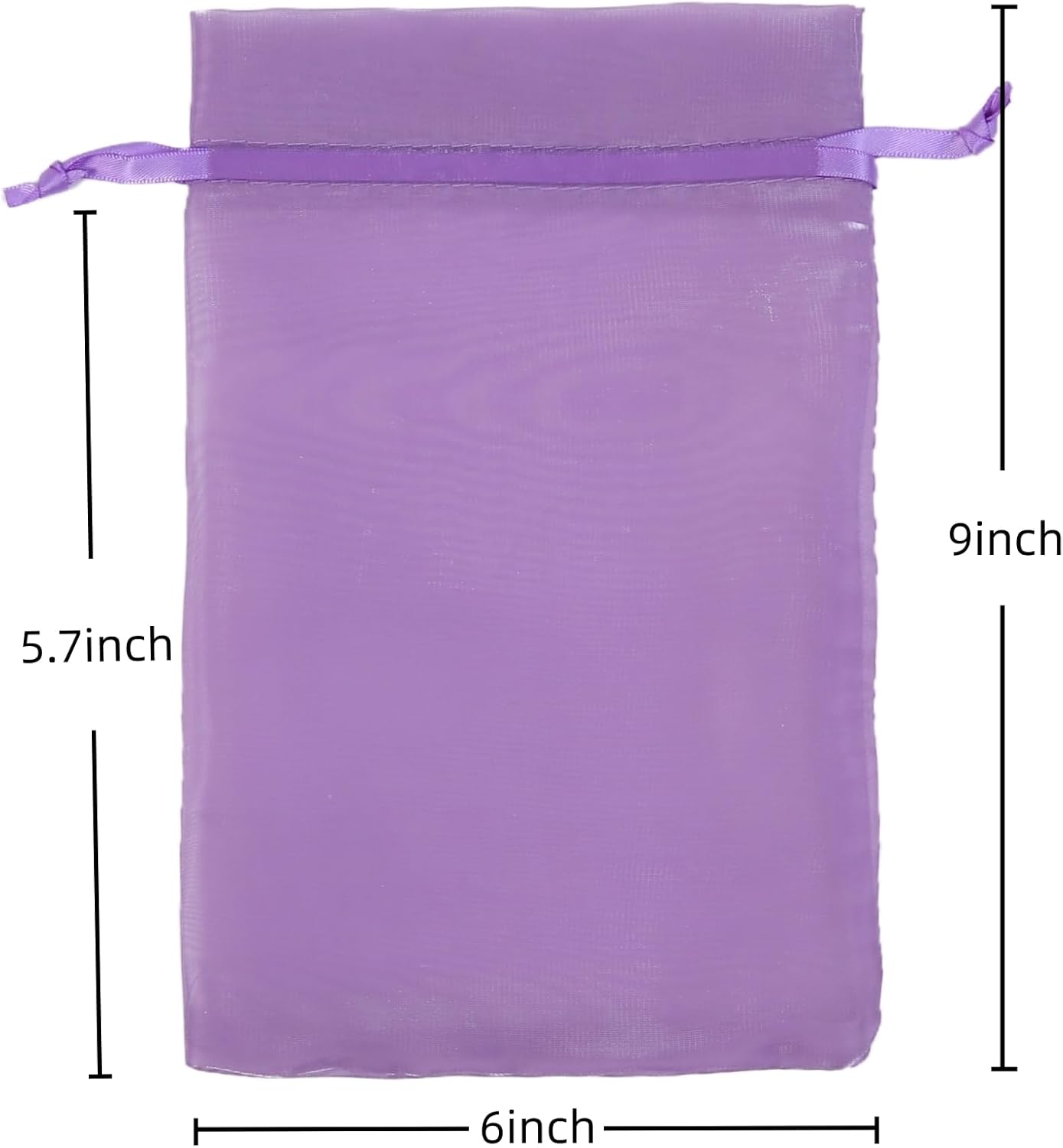 QIANF 20 Pcs Purple Organza Bags 6X9 inch for Wedding Favors with Drawstring, Large Mesh Gift Bags Jewelry Pouch for Candy Bridal Shower Party Favor Baby Shower Christmas