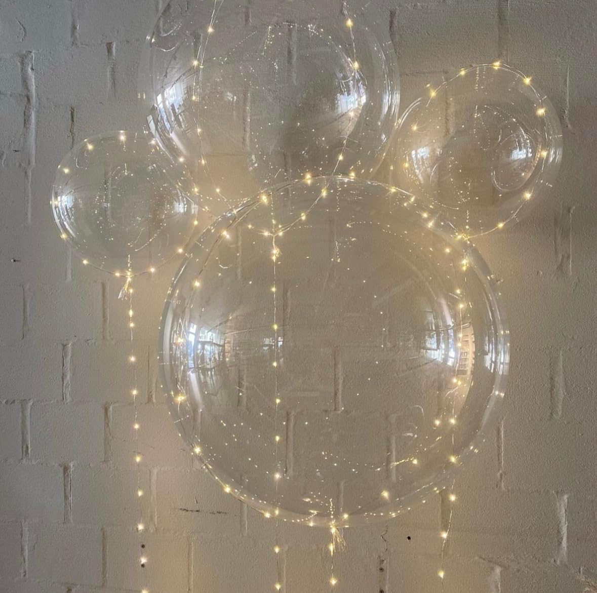 Warm White Led Balloons 6set Light up Balloons Clear Bobo Balloons with String Lights for Party, Birthday, Anniversary, Wedding, Christmas(Warm White)