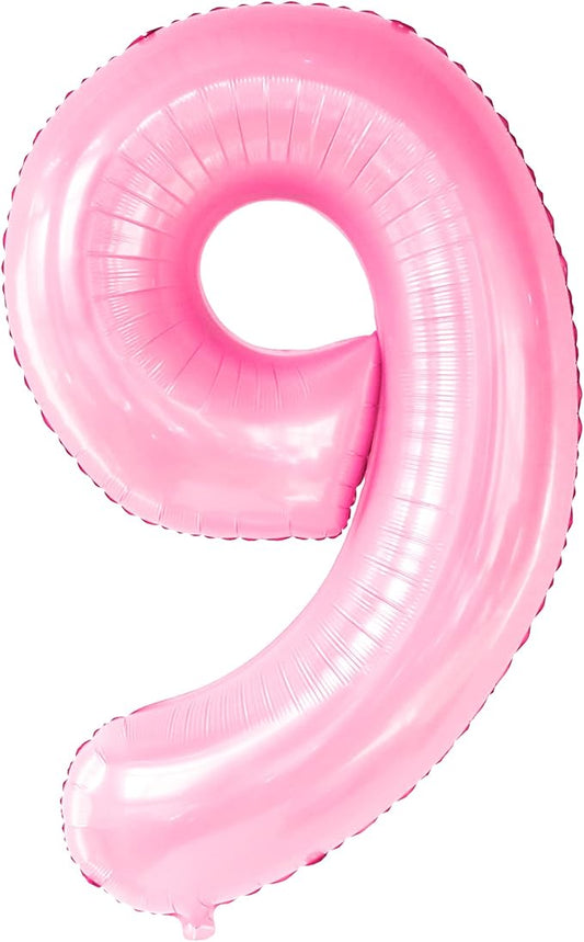 KatchOn, Giant Light Pink Number 9 Balloon - 40 Inch | Foil 9 Birthday Balloon for 9th Birthday Decorations | 9th Anniversary Decoration | Pink Party Decoration