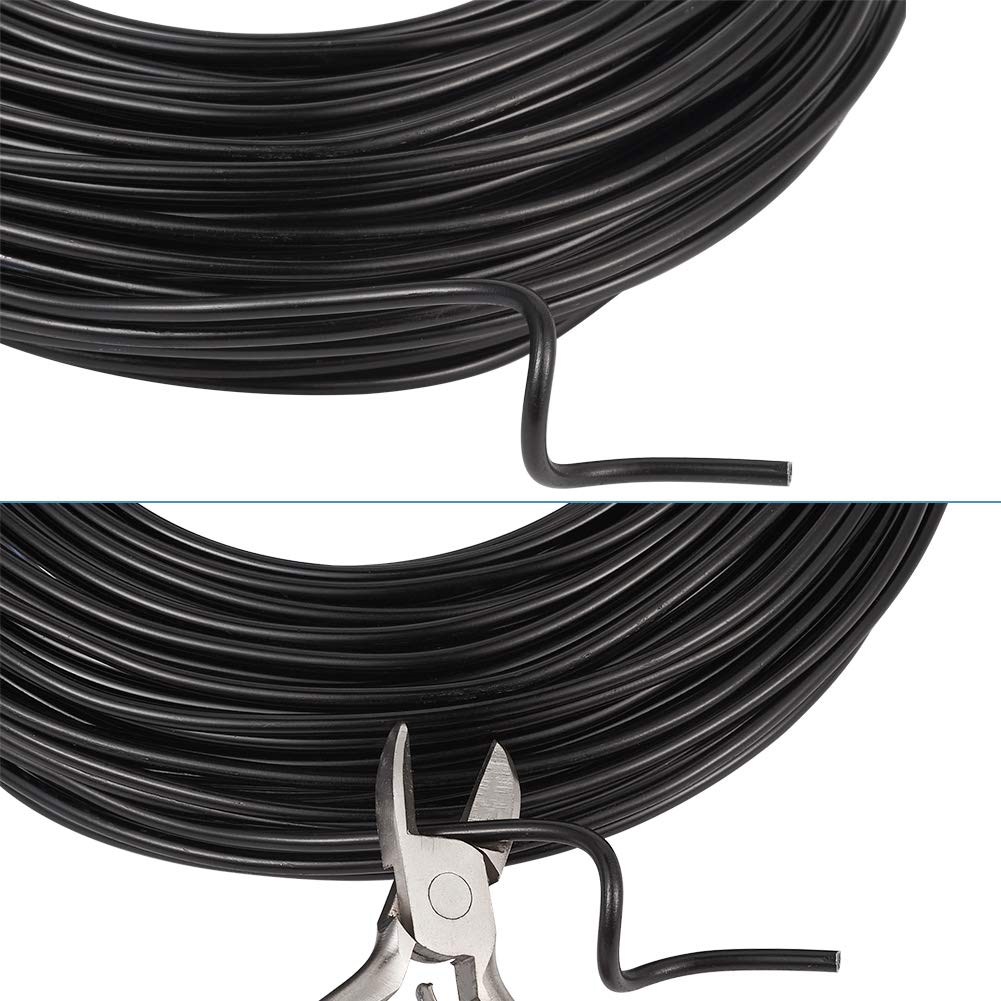 Fashewelry 114 Feet 10 Gauge Aluminum Wire Black Bendable Metal Craft Wire for Beading Jewelry Craft Making (2.5mm)