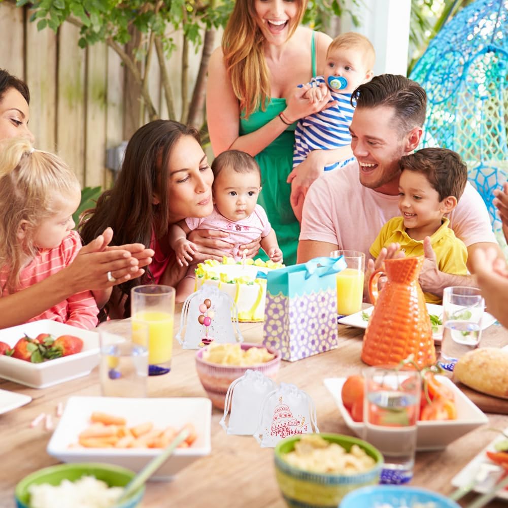 Shintop 50pcs Little velvet gift bags, 3x4inch White Jewelry Bags Drawstring Coin Pouches for Party Favor Small Business