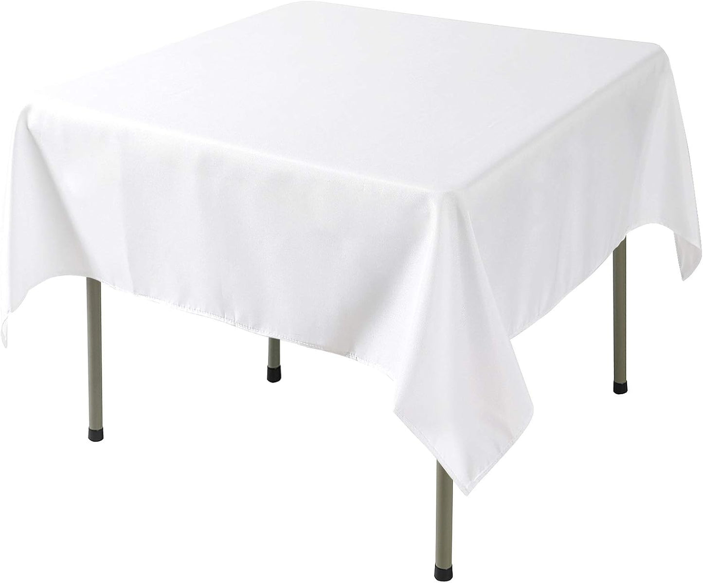 CupuamonSquare Tablecloth 70x70 inch Washable Polyester Fabric Table Cloth for Wedding Party Dining Banquet Decoration（70x70,White）