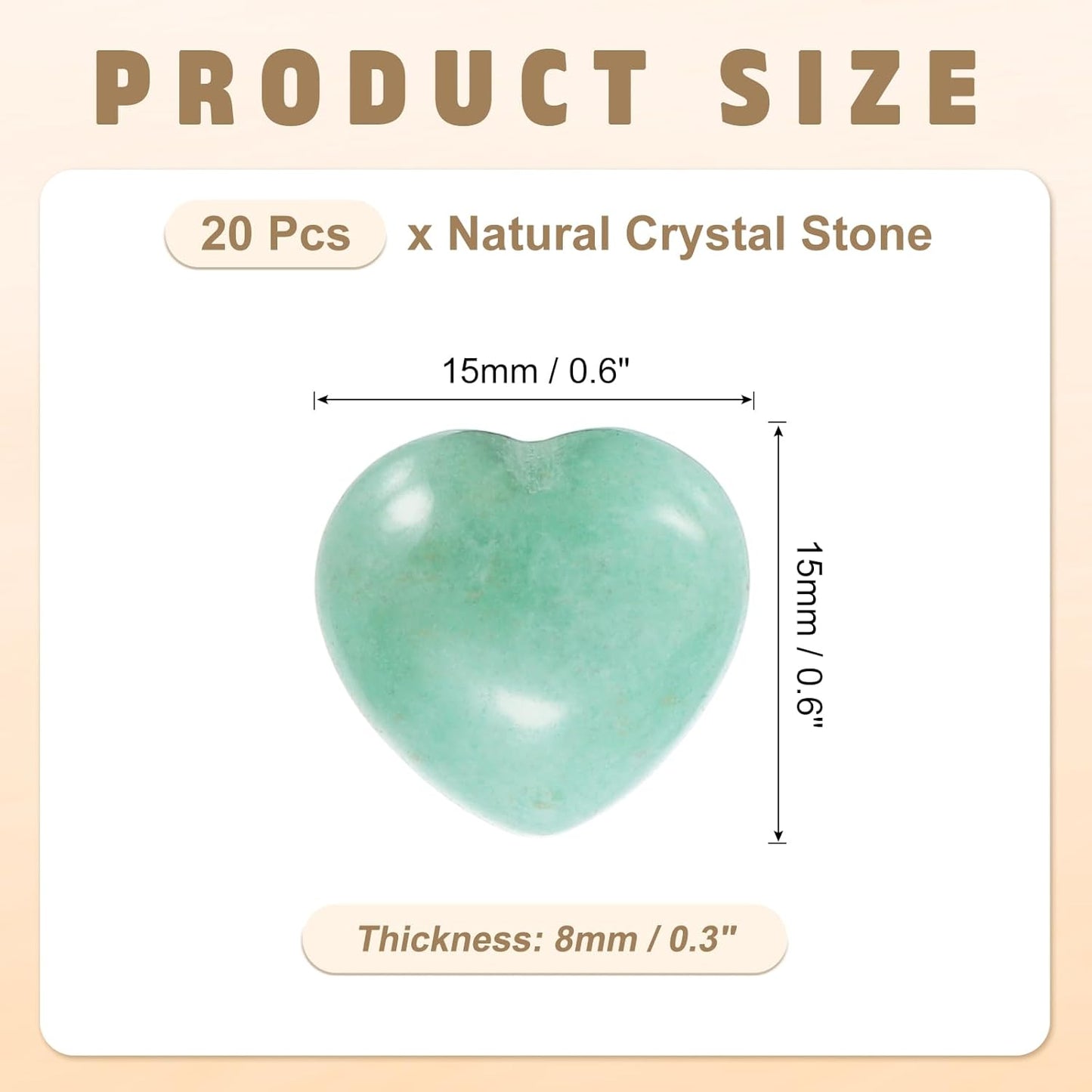 PATIKIL 20 Pcs Natural Heart Shaped Crystal Stone, 0.6 Inch Mini Polished Love Gemstone Crystal, Pocket Rock Engraved Worry Stones for Women Gifts Meditation, Emerald Green