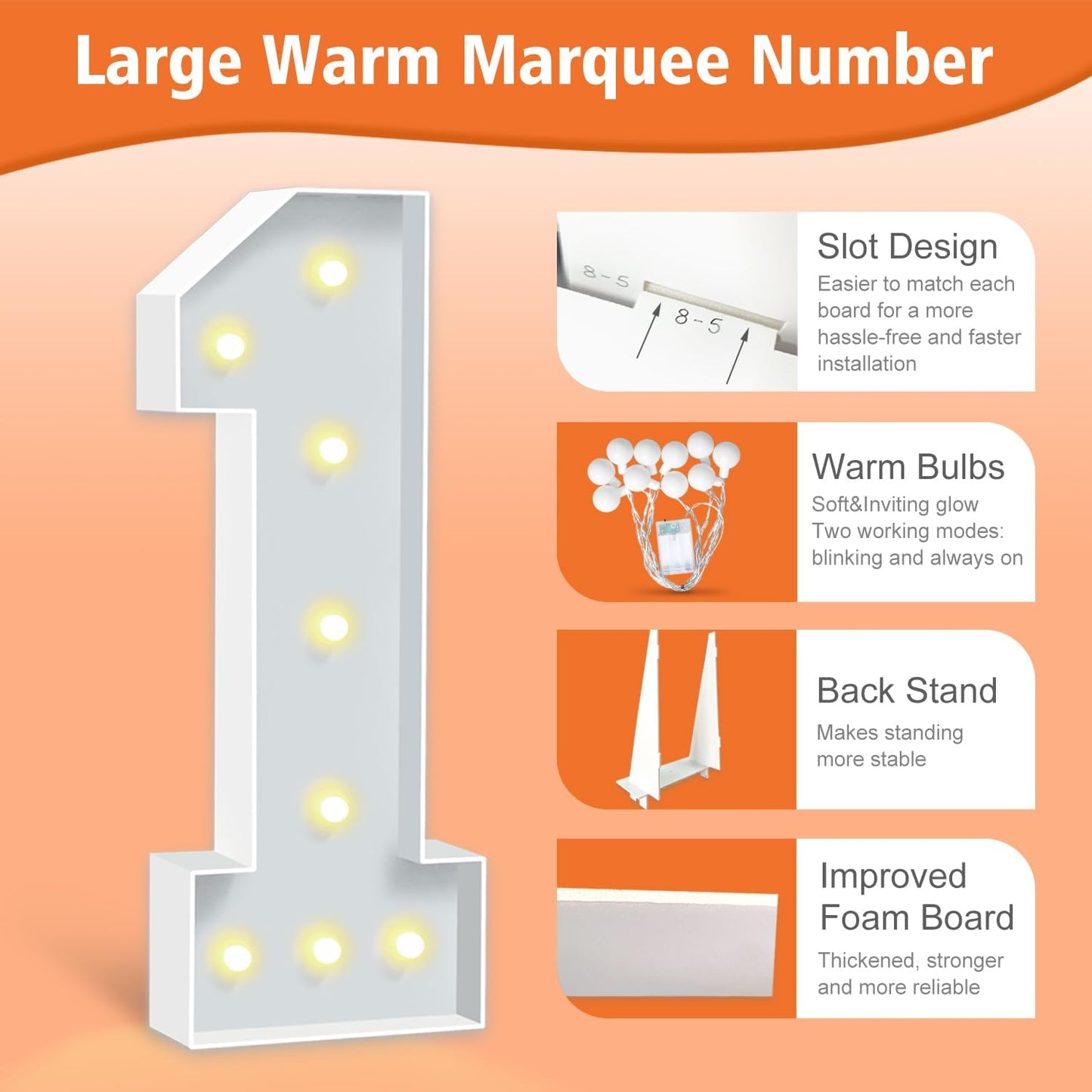 3FT Marquee Numbers 16, Large Light Up Numbers 16th Birthday Decorations for Girls Boys, Cardboard Numbers for Women Men Anniversary Party Decor Backdrop, DIY Foam Board Mosaic Number Sign