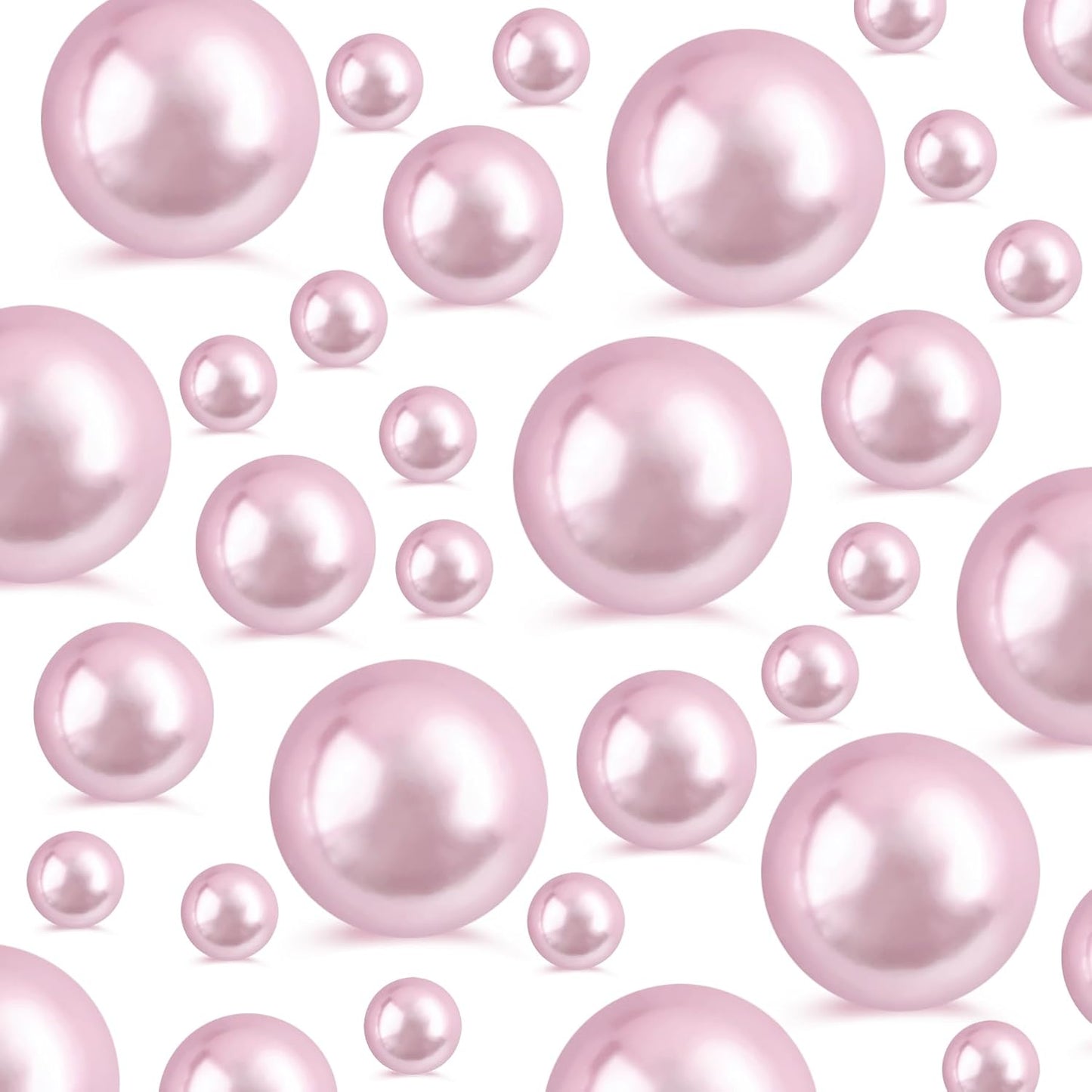 260Pcs Greyrose Glossy Beads for Centerpiece Decor, Artifical Pearls Vase Filler, No Hole Round Pearl Beads for Wedding Birthday Christmas Party Home Decor(18mm 14mm 6mm)