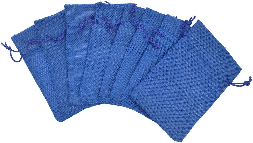 20pcs Burlap Bags with Drawstring 5x7 inch, Royal Blue Gift Bags Bulk Jewelry Pouches Sacks for Wedding Favors, Party, Christmas