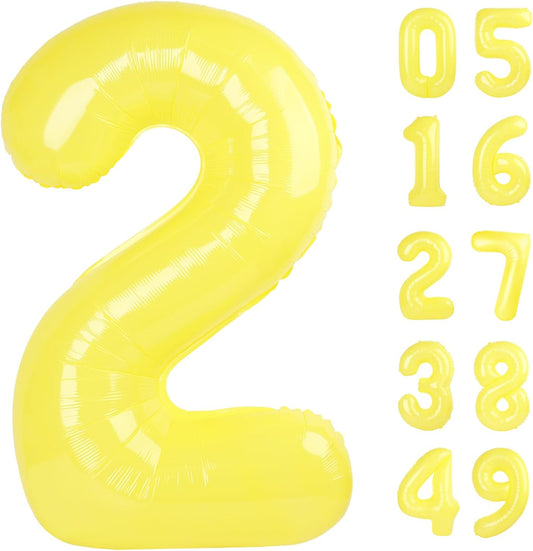 Macaron Yellow Number Balloon 2