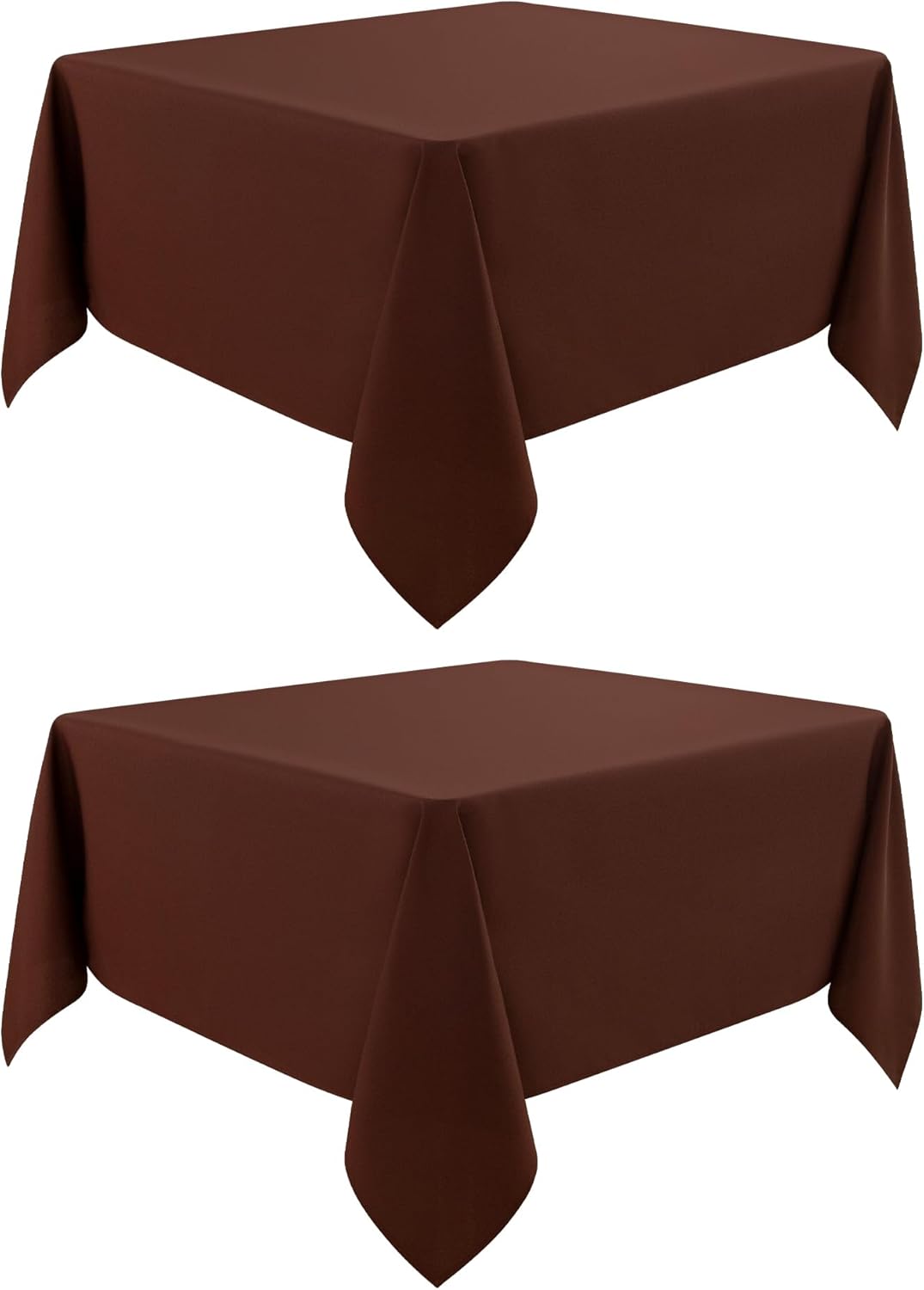 2 Pack Square Table Cloth 60X60 Inch Chocolate Washable Fabric Tablecloth Polyester Solid Dining Table Cover for Birthday Party Dinner Holiday Outdoor Indoor