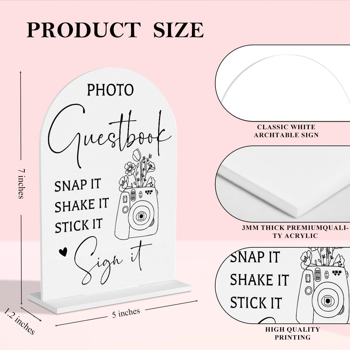 Guest Book Wedding Reception, Wedding Signs White Acrylic Table Sign for Marriage Parties Anniversaries Reception Cafe Hotel Party Bar Business Event