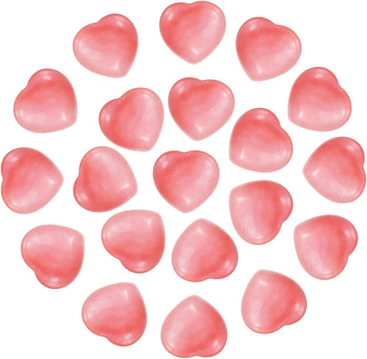 PATIKIL 20 Pcs Natural Heart Shaped Crystal Stone, 0.6 Inch Mini Polished Love Gemstone Crystal, Pocket Rock Engraved Worry Stones for Women Gifts Meditation, Watermelon Red