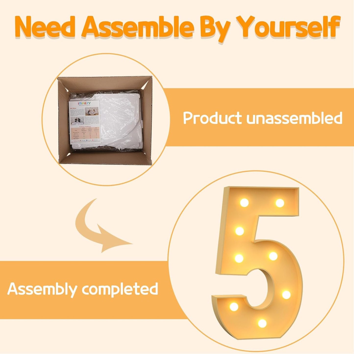 Marquee Numbers 3 Feet Tall Large Light Up Numbers 5th 15th 25th Five is A Vibe Birthday Decorations Girl Boy Big Yellow Light Outdoor Anniversary Decorations Balloon Arch Kit Party Backdrop 5