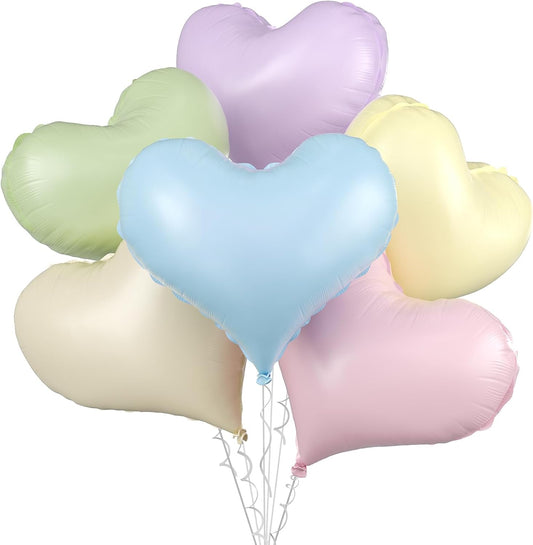 Colorful Heart Balloons,24Inch Large Rainbow Heart foil Balloon for Valentine's Day Birthday Wedding Baby Shower Anniversary Party Decorations