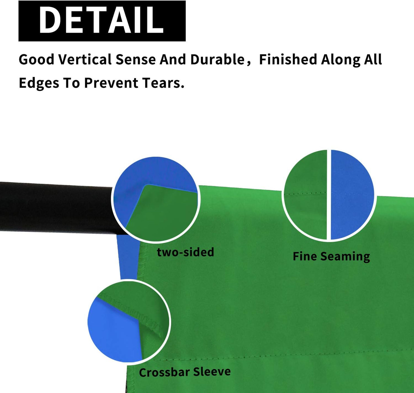 ISSUNTEX 9X15 ft Background Muslin Backdrop, Photo Studio, Collapsible High Density Screen for Video Photography and Television-Blue/Green