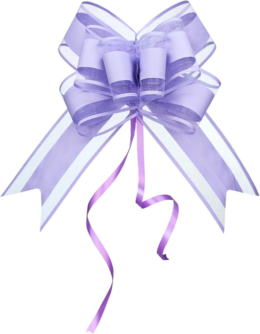 WEWILUCK Bows for Gift Wrapping, Light Purple Gift Bows for Presents, Gift Baskets, Big Fancy Bow for Birthdays, Parties, Christmas, and Everyday(6 inches, 15PCS)