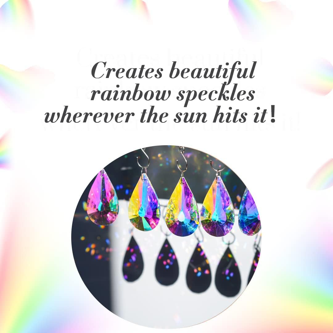 10 Pack Colorful Crystal Prisms Suncatcher,Sun Shine Catcher Rainbow Pendants,Crystals Prisms for Windows,Glass Hanging Decor for Home Garden Wedding DIY Ornament