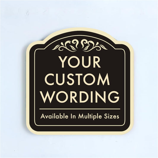 Custom Decorative Outdoor Metal Sign - Personalized Aluminum - Waterproof Driveway Sign, Black Charcoal 8x8 In