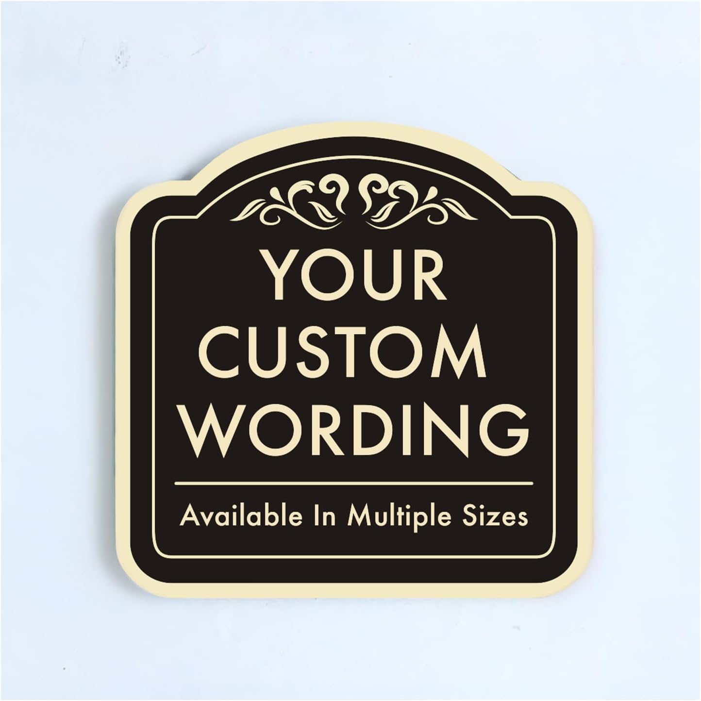 Custom Decorative Outdoor Metal Signs, Personalized Aluminum Signs, Waterproof Made In USA - Design 1 Black Charcoal 24x24 In