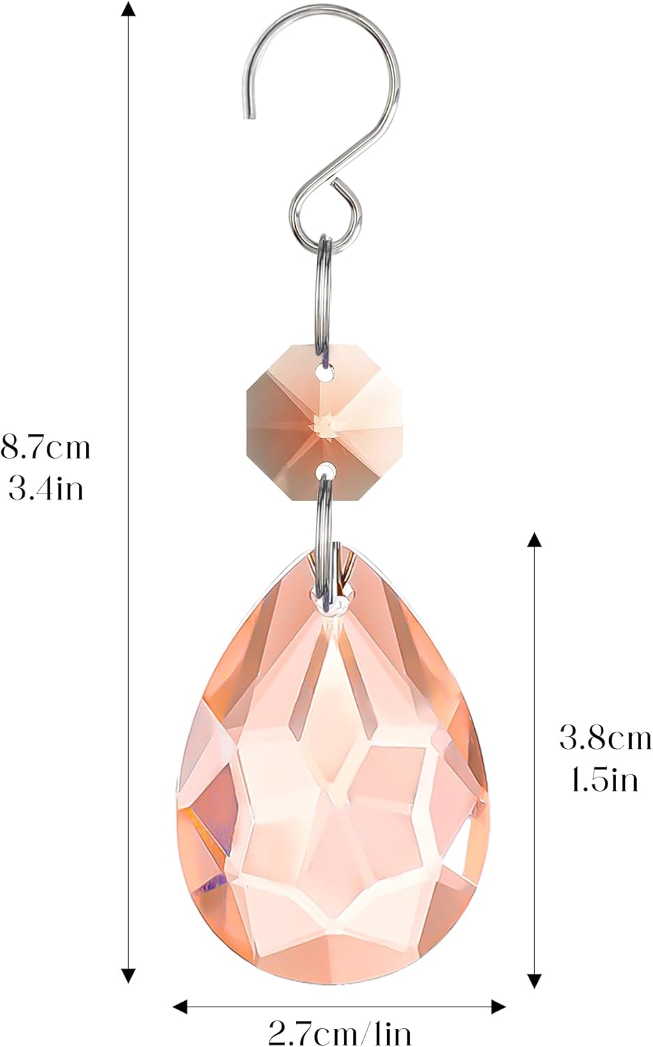 H&D HYALINE & DORA 3Inch Crystal Suncatcher Bauhinia Prisms Pendants 10Pcs Chandelier Crystals Replacement Hanging Sun Catcher Beads for DIY Arts Crafts Decor (Water Red)