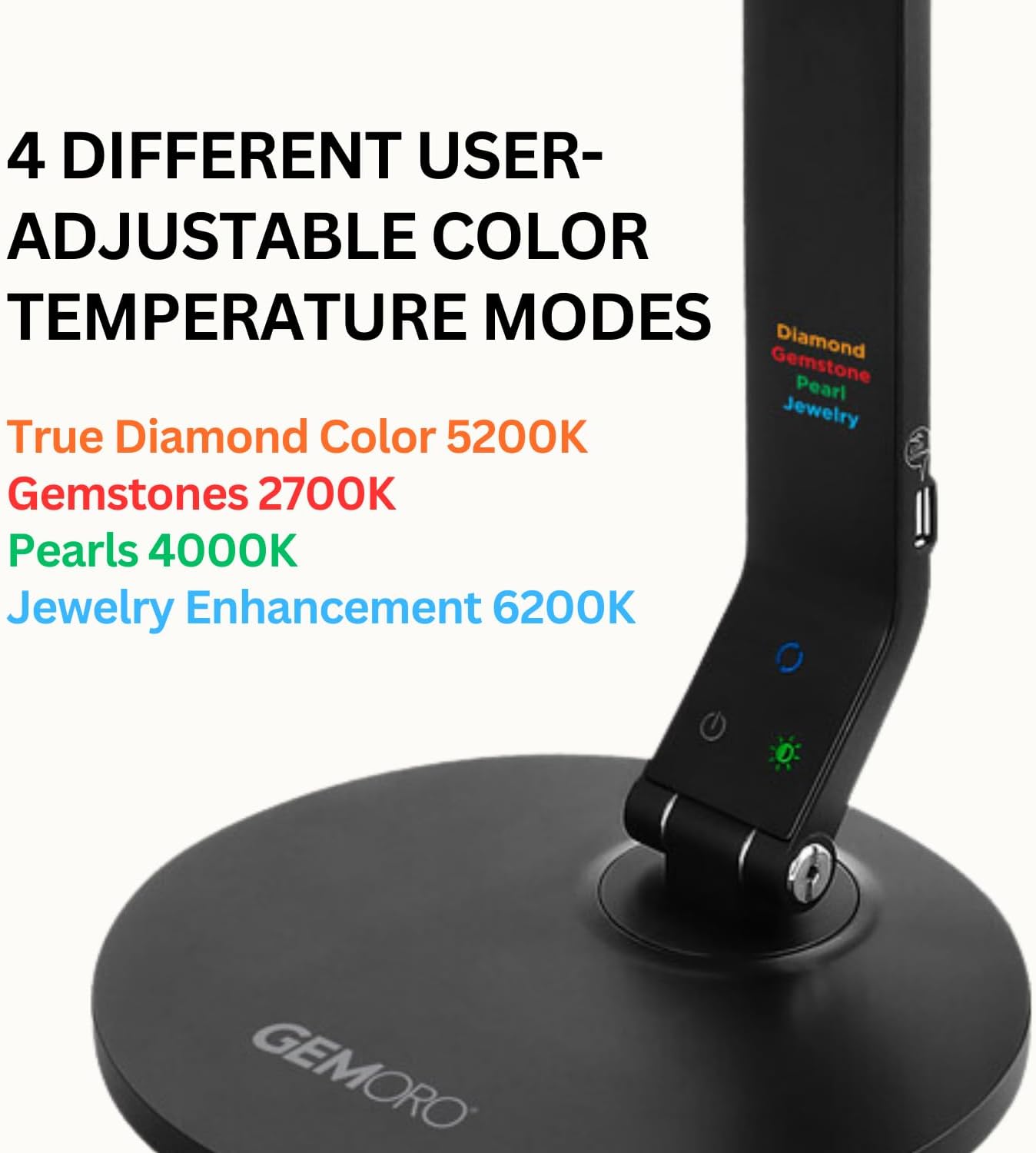 GemOro Horizon 2 LED Light | Adjustable Inspection Lamp for Diamonds Gemstones Pearls Jewelry | Enhanced Lighting with Smart Technology