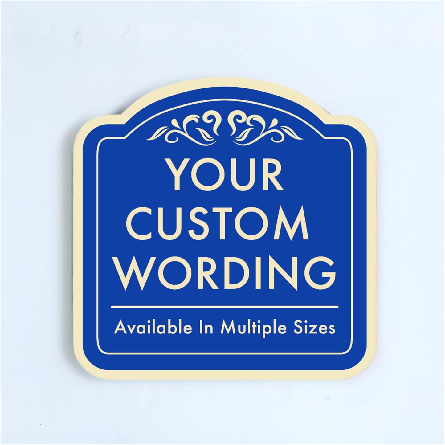 Custom Decorative Outdoor Metal Sign - Personalized Aluminum Design 1 Blue Steel - 24x24 In, Waterproof, Made In USA, Driveway Sign