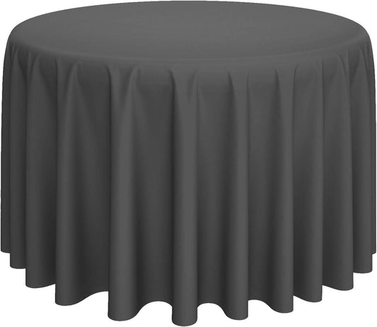 Lann's Linens - 10 Premium 108" Round Tablecloths for Wedding/Banquet/Restaurant - Polyester Fabric Table Cloth - Dark Gray